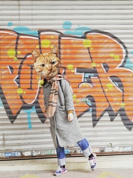 「WINTER STYLE」｜「アイテム（ダッフルコート）」を使った、懒懒懒懒盐菌さん（レディース・157cm）の冬コーディネート