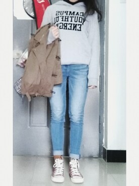 「rosebullet（ローズブリット）のアイテム」を使った、懒懒懒懒盐菌さん（レディース・157cm）の春コーディネート