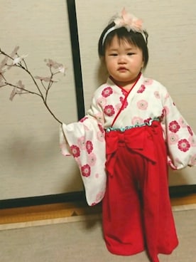 「花より団子」｜ゆきさん（キッズ・70cm）の春コーディネート