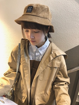 「MERLOT（メルロー）のアイテム（その他アウター）」を使った、くろーいさん（レディース・155cm）の春コーディネート