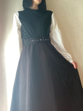 「GORGE（ゴージ）のアイテム（トップス、ブラック系）」を使った、haru.さん（レディース・162cm）の秋コーディネート