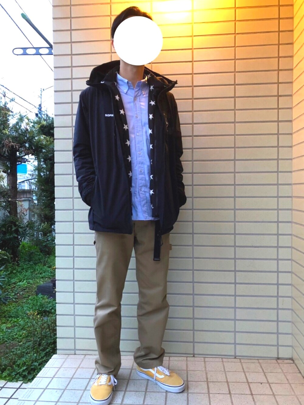 「oldskool」｜「F.C.Real BristolのTOUR JACKET（ブルゾン、ブラック系）」を使った、ＳＯさん（メンズ・180cm）の春コーディネートの1枚目の写真