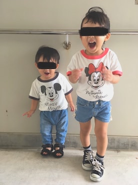 「きょうだいコーデ」｜「アイテム（サンダル）」を使った、ちびがーるさん（キッズ・90cm）の夏コーディネート