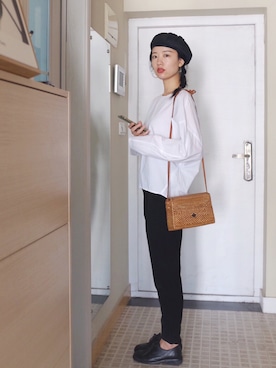 「日系极简」｜「アイテム（スラックス）」を使った、PDさん（レディース・167cm）の夏コーディネート