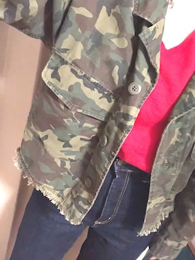 「迷彩ジャケット」｜まあさん（レディース・158cm）の春コーディネート