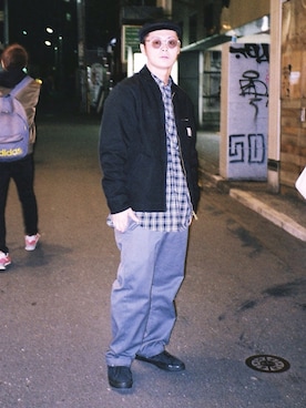 「やっぱりストリートが好き」｜「アイテム（ハンチング/ベレー帽）」を使った、lil Kさん（メンズ・170cm）の冬コーディネート