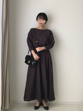 「ADAM ET ROPE'（アダムエロペ）のラウンドクロスボディーバッグ（ショルダーバッグ）」を使った、sakiさん（レディース・156cm）の春コーディネート