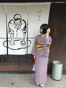 「着物」｜「アイテム（腕時計）」を使った、sakiさん（レディース・156cm）の秋コーディネート