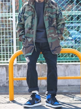 「Jordan」｜「アイテム（ミリタリージャケット）」を使った、栗之助さん（メンズ・173cm）の秋コーディネート