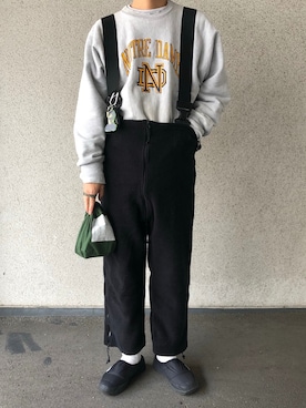 「WAIPER.inc（ワイパーインク）のアイテム（オールインワン・サロペット）」を使った、栗之助さん（メンズ・173cm）の春コーディネート