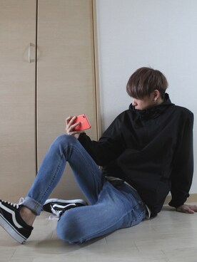 「RAGEBLUE（レイジブルー）のアイテム（マウンテンパーカー）」を使った、śhuさん（メンズ・173cm）の春コーディネート