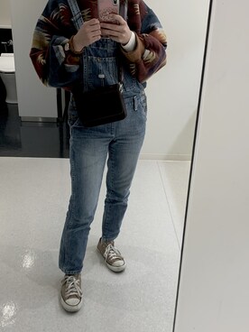 「ニット帽コーデ」｜「アイテム（オールインワン・サロペット）」を使った、knwearさん（レディース・153cm）の秋コーディネート