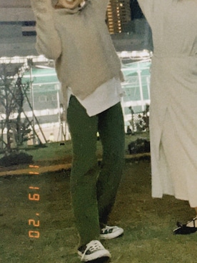 「リブニットパンツ」｜knwearさん（レディース・153cm）の冬コーディネート