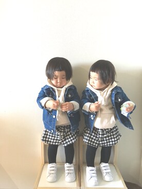 「SM2（エスエムツー）のアイテム（ジャケット/アウター）」を使った、R___Rさん（キッズ・80cm）の冬コーディネート