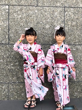 「5歳」｜「アイテム（浴衣）」を使った、R___Rさん（キッズ・110cm）の夏コーディネート