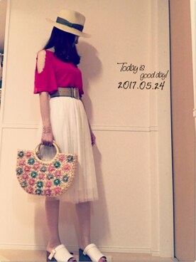 「ASZAKKA（アザッカ）のアイテム（バッグ）」を使った、nobinobi love さん（レディース・160cm）の春コーディネート