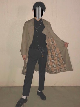 「A BATHING APE（アベイシングエイプ）のアイテム（アクセサリー）」を使った、すずきさん（メンズ・177cm）の冬コーディネート