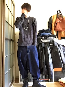 「ONE DAY KMC （ワンデイケーエムシー）のアイテム（スニーカー）」を使った、Y-sukeさん（メンズ・173cm）の春コーディネート