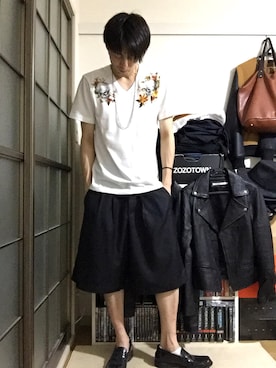 「DETAILS（ディテールズ）のアイテム（スラックス）」を使った、Y-sukeさん（メンズ・173cm）の夏コーディネート