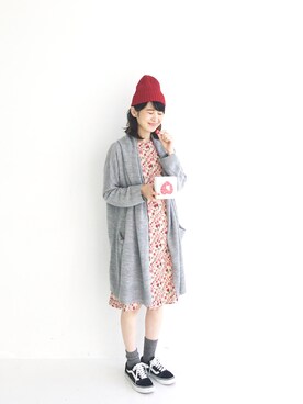 「haco!（ハコ）のアイテム（その他アウター）」を使った、haco-on-acoさん（レディース・165cm）の冬コーディネート