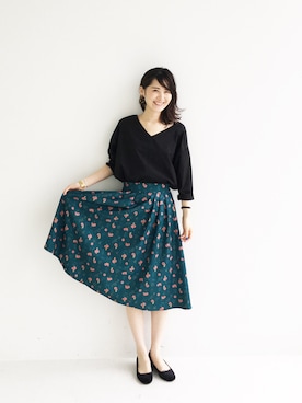 「アイテム（バレエシューズ）」を使った、haco-on-acoさん（レディース・165cm・20代）の夏コーディネート