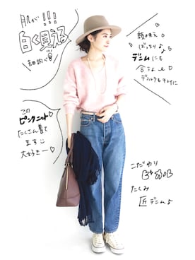 「アイテム（ストール/ショール）」を使った、haco-on-acoさん（レディース・165cm）の秋コーディネート