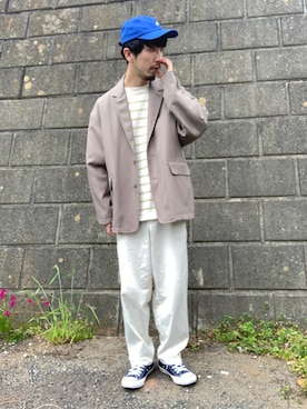 「FREAK'S STORE（フリークスストア）のアイテム（テーラードジャケット）」を使った、もんちーさん（メンズ・170cm）の春コーディネート
