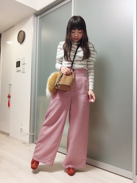 「STRAWBERRY-FIELDS（ストロベリーフィールズ）のアイテム（ニット/セーター）」を使った、mimosa666さん（レディース・151cm）の春コーディネート