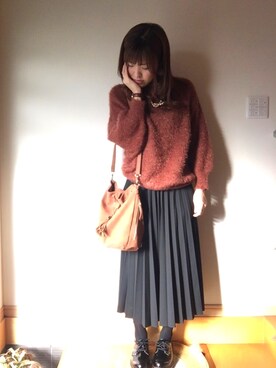 「Daniel Wellington（ダニエルウェリントン）のDaniel Wellington 'Classy St. Mawes' Crystal Index Leather Strap Watch, 34mm（アナログ腕時計）」を使った、ゆかさん（レディース・164cm）の秋コーディネート