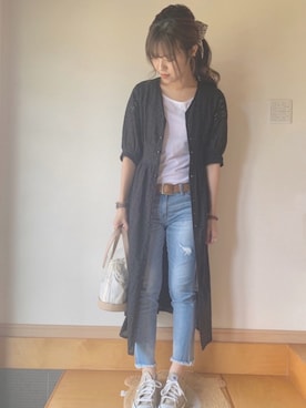 「レースワンピース」｜「アイテム（財布/小物）」を使った、ゆかさん（レディース・164cm）の春コーディネート