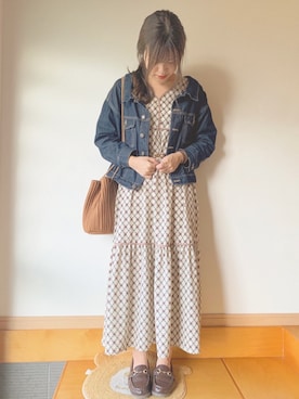 「Honeys（ハニーズ）のアイテム（デニムジャケット）」を使った、ゆかさん（レディース・164cm）の春コーディネート