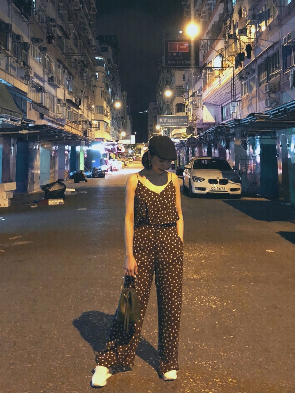 「PolkaDot、summer、street、streetstyle、hkgirl、ootd、outfit、reebok、ZARA」｜「ZARAのアイテム（アンサンブル、ブラウン系）」を使った、Gwenさん（レディース・160cm）の春コーディネートの1枚目の写真
