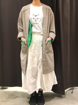 「rivet & surge（リベットアンドサージ）のアイテム（ジャケット/アウター）」を使った、MARI(E)さん（レディース・158cm）の春コーディネート