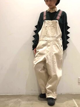 「rivet & surge（リベットアンドサージ）のアイテム（オールインワン・サロペット）」を使った、MARI(E)さん（レディース・158cm）の春コーディネート