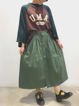 「rivet & surge（リベットアンドサージ）のアイテム」を使った、MARI(E)さん（レディース・158cm）の夏コーディネート