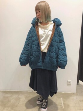 「rivet & surge（リベットアンドサージ）のアイテム（ジャケット/アウター）」を使った、MARI(E)さん（レディース・158cm）の冬コーディネート