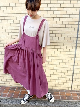 「rivet & surge（リベットアンドサージ）のアイテム」を使った、MARI(E)さん（レディース・158cm）の春コーディネート