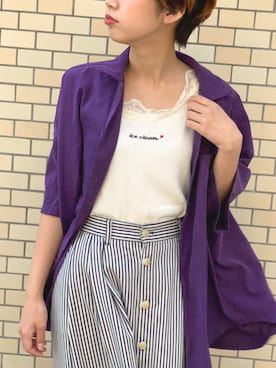 「rivet & surge（リベットアンドサージ）のアイテム」を使った、MARI(E)さん（レディース・158cm）の夏コーディネート