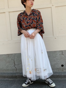 「rivet & surge（リベットアンドサージ）のアイテム」を使った、MARI(E)さん（レディース・158cm）の夏コーディネート