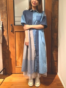 「rivet & surge（リベットアンドサージ）のアイテム」を使った、MARI(E)さん（レディース・158cm）の夏コーディネート