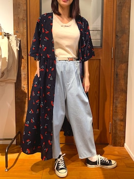 「rivet & surge（リベットアンドサージ）のアイテム（ジャケット/アウター）」を使った、MARI(E)さん（レディース・158cm）の夏コーディネート