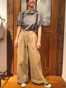 「rivet & surge（リベットアンドサージ）のアイテム」を使った、MARI(E)さん（レディース・158cm）の夏コーディネート