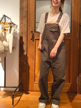 「rivet & surge（リベットアンドサージ）のアイテム（オールインワン・サロペット）」を使った、MARI(E)さん（レディース・158cm）の夏コーディネート