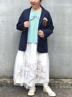 「rivet & surge（リベットアンドサージ）のアイテム（ジャケット/アウター）」を使った、MARI(E)さん（レディース・158cm）の春コーディネート
