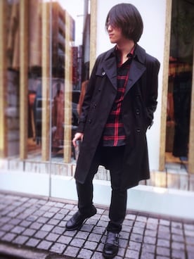 「アイテム（トレンチコート）」を使った、GRAND GLOBAL下北沢店さん（メンズ・170cm）の冬コーディネート