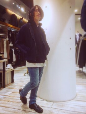 「GGD（ジージーディー）のアイテム（ブルゾン）」を使った、GRAND GLOBAL下北沢店さん（メンズ・170cm）の冬コーディネート
