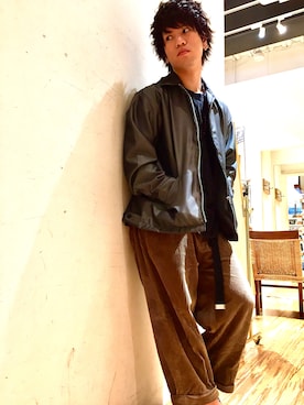 「GGD（ジージーディー）のアイテム（ジャケット/アウター）」を使った、GRAND GLOBAL下北沢店さん（メンズ・165cm）の秋コーディネート