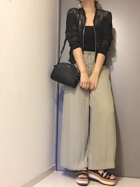 「アイテム（チューブトップ）」を使った、ca0liiiiさん（レディース・166cm・20代）の夏コーディネート