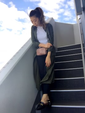 「アイテム（シャツワンピース）」を使った、ca0liiiiさん（レディース・167cm・20代）の秋コーディネート