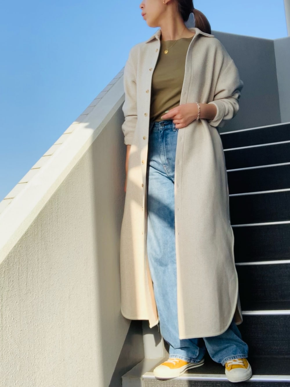 AURALEE（オーラリー）の「＜AURALEE＞メッシュロングシャツワンピース